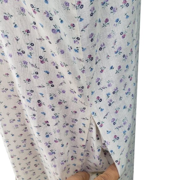 Liberty House of Hawaii Nightgown Mini Floral Sleeveless Ruffles Button Front M - Picture 7 of 8